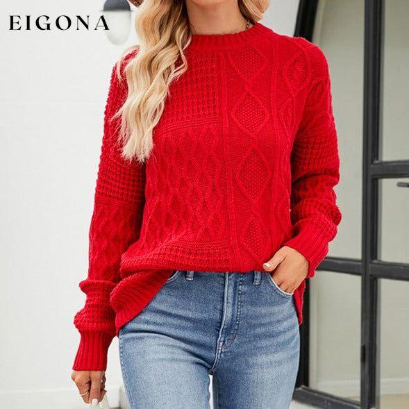 Cosybreezee - Women's round neck loose diamond knit sweater