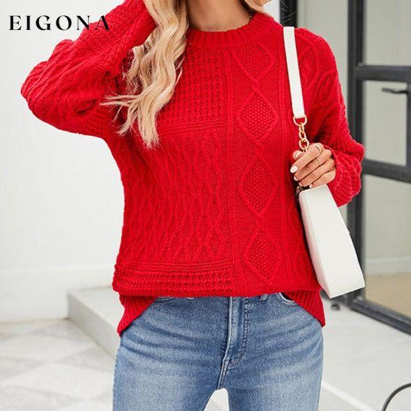 Cosybreezee - Women's round neck loose diamond knit sweater