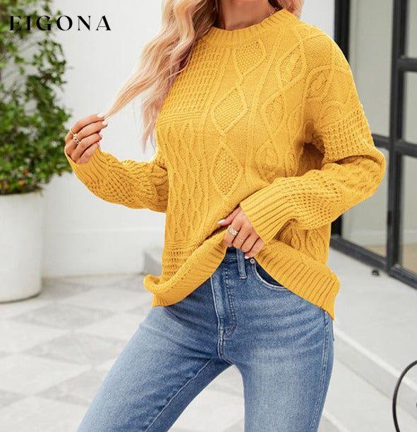 Cosybreezee - Women's round neck loose diamond knit sweater