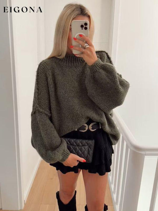 Cosybreezee - Women's Street Fashion Seamless Long Sleeve Loose Knit Fashion Sweater