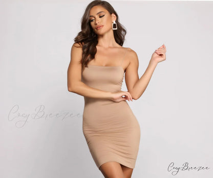 In Knit For A Graceful Good Time Basic Mini Dress MOCHA / XS