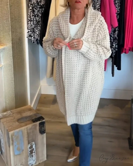 in solid Cardigan a color Beige / S