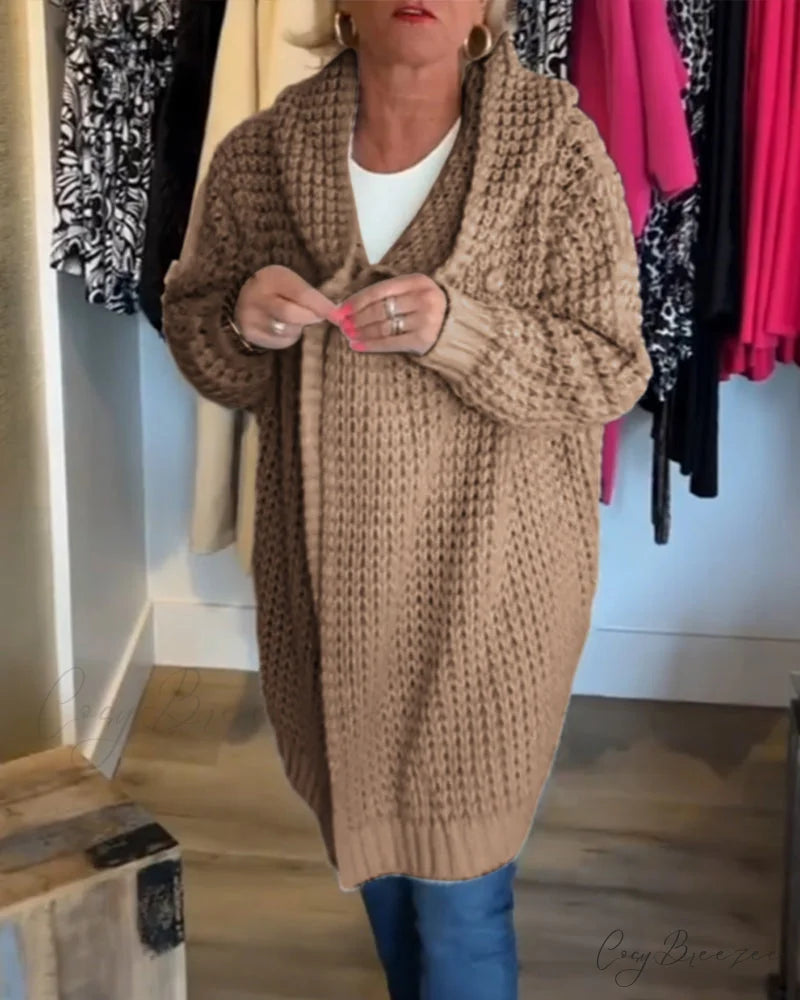 in solid Cardigan a color Brown / S