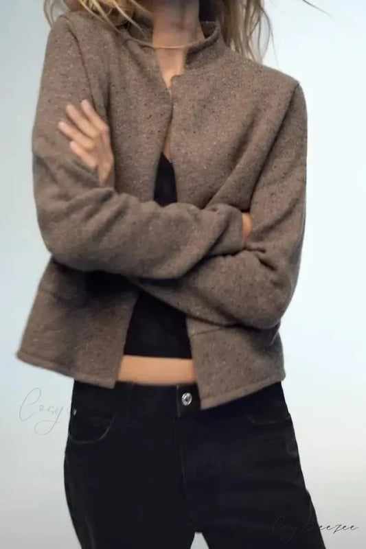 Informal Wool Full Sleeve Cardigan Dark Grey / S cardigans-241228