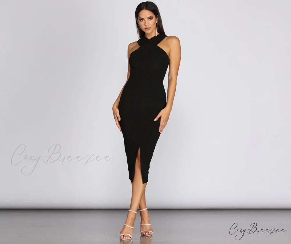 Ingrid Lurex Stylish X Front Dress