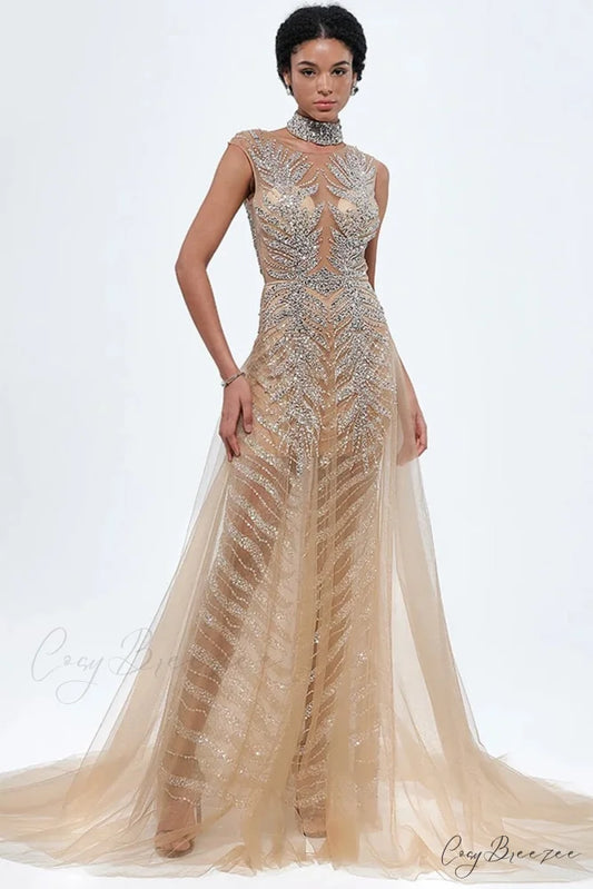 Irina Beaded Graceful Maxi Dress Nude / 2