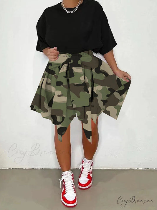 Irregular Buttoned Graceful Rib Crop Top Green / M