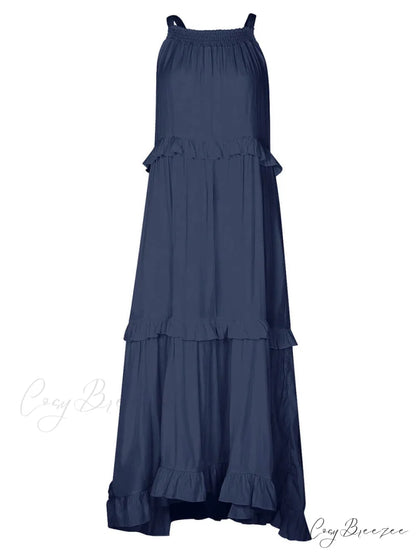 Irregular Cake Stylish Sleeveless Maxi Dress