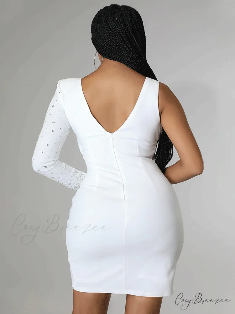 Irregular PU Graceful Skirt With Belt