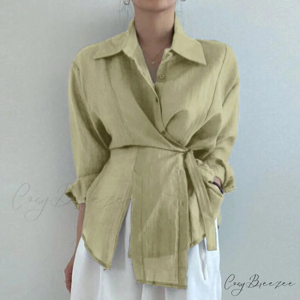 Irregular Solid Long Sleeve Sunscreen Crop Top Light Green / S blouse-250126