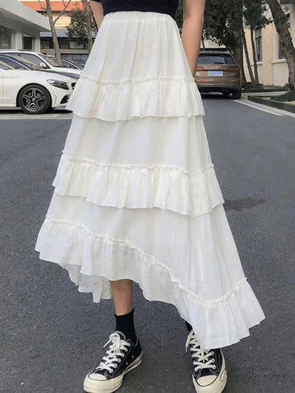 Irregular Tassel Graceful Side Split Dress White / ONE SIZE