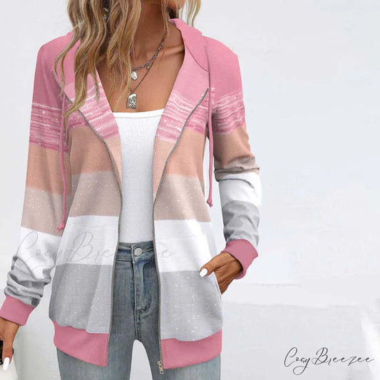Jacket Hooded with Color Blocking Multicolor / S