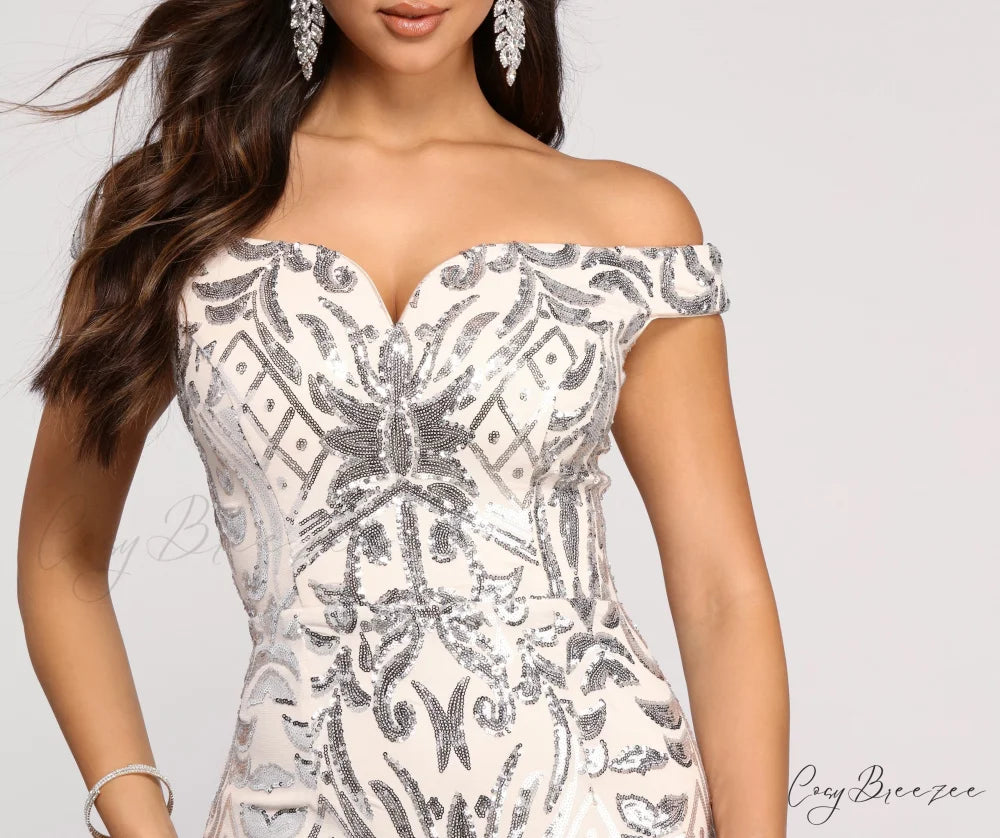 Janessa Formal Off Charming The Shoulder Dress