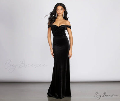 Jenisa Formal Off Charming The Shoulder Dress BLACK / 1