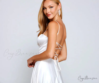 Jenny A-Line Stylish Satin Formal Dress