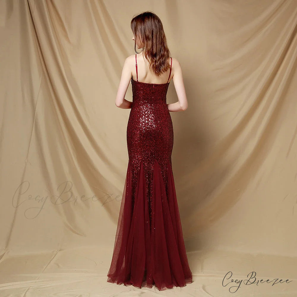 Jerry sling-mesh Stylish fishtail dress