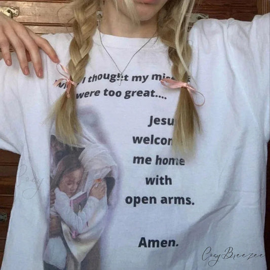 Jesus Devotion Prayer Short Sleeve Tee WHITE / S t-shirt-250223