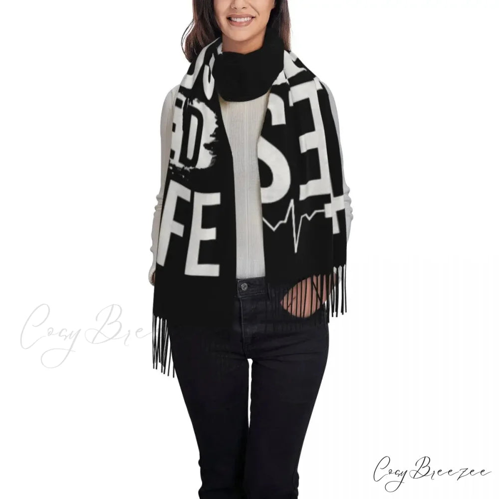 Jesus Saved My Life Warm Winter Christian Faith Shawl Wrap Scarf