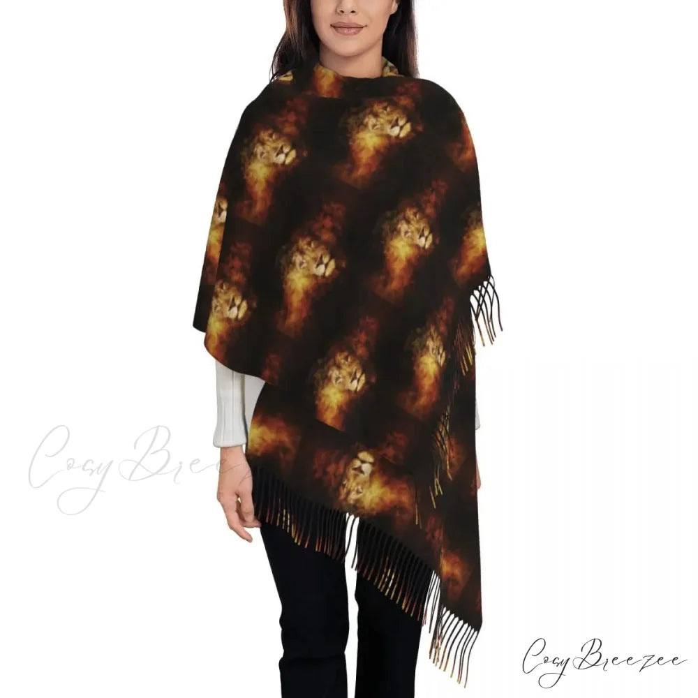 Jesus Saved My Life Warm Winter Christian Faith Shawl Wrap Scarf ORANGE / 72x197cm