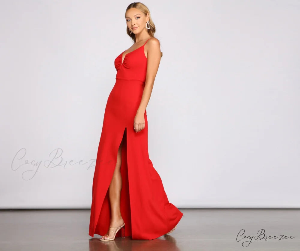Jianna Formal Stylish A-Line Crepe Dress