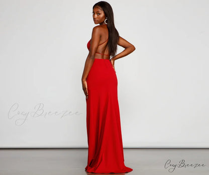 Jolie Formal High Charming Slit A-Line Dress