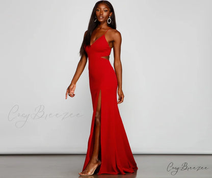 Jolie Formal High Charming Slit A-Line Dress