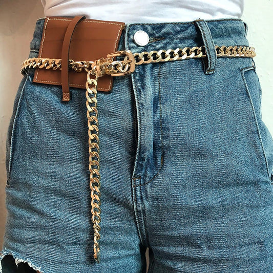 Solid Chain Waist with Buckle