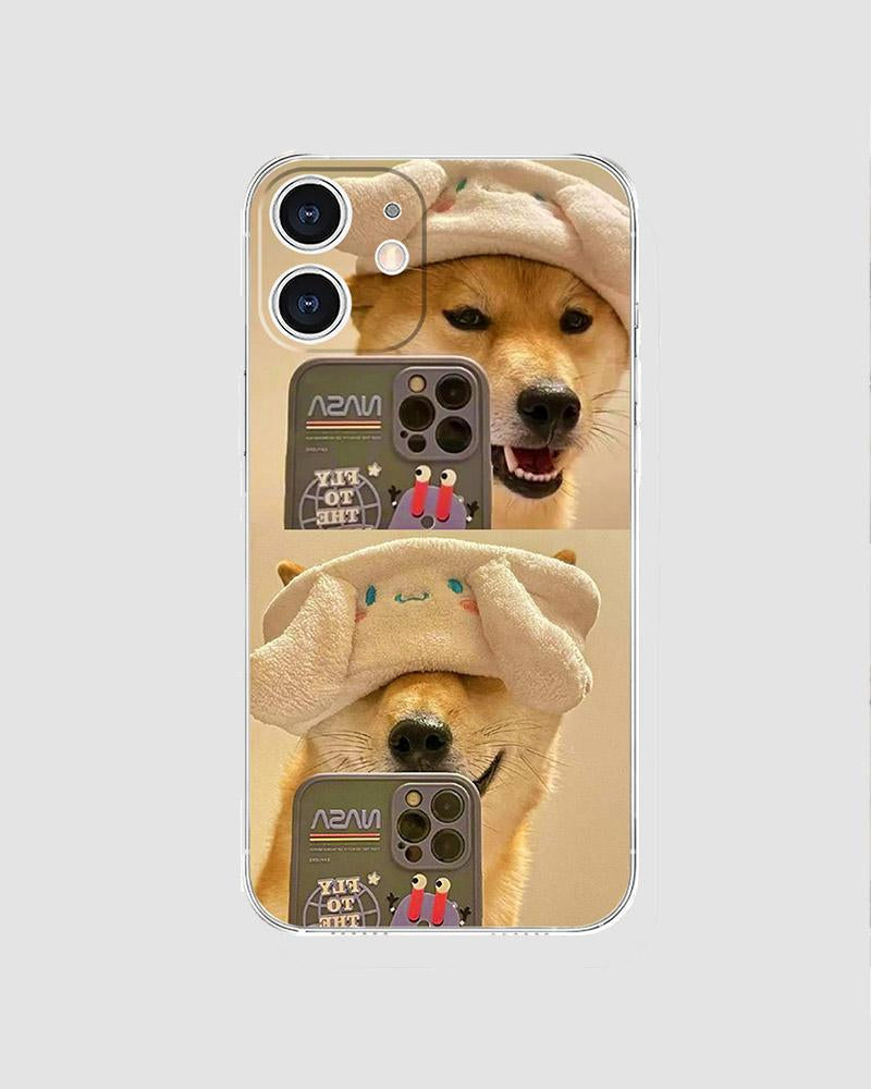 Selfie with Shiba Inu iPhone Case Design