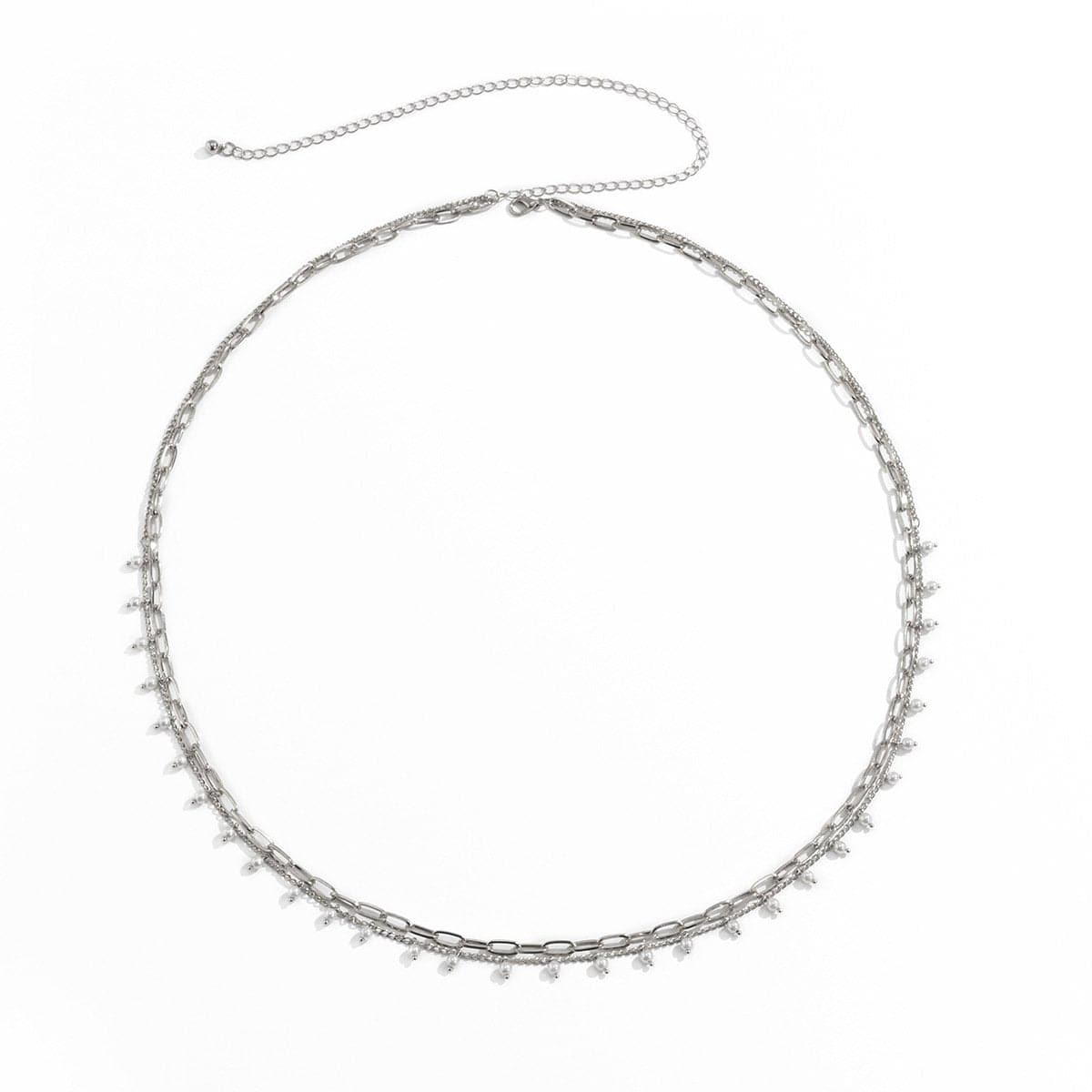 Waist Layered Pearl Faux Chain