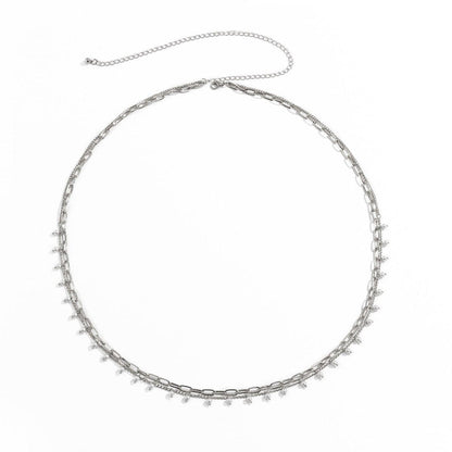 Waist Layered Pearl Faux Chain