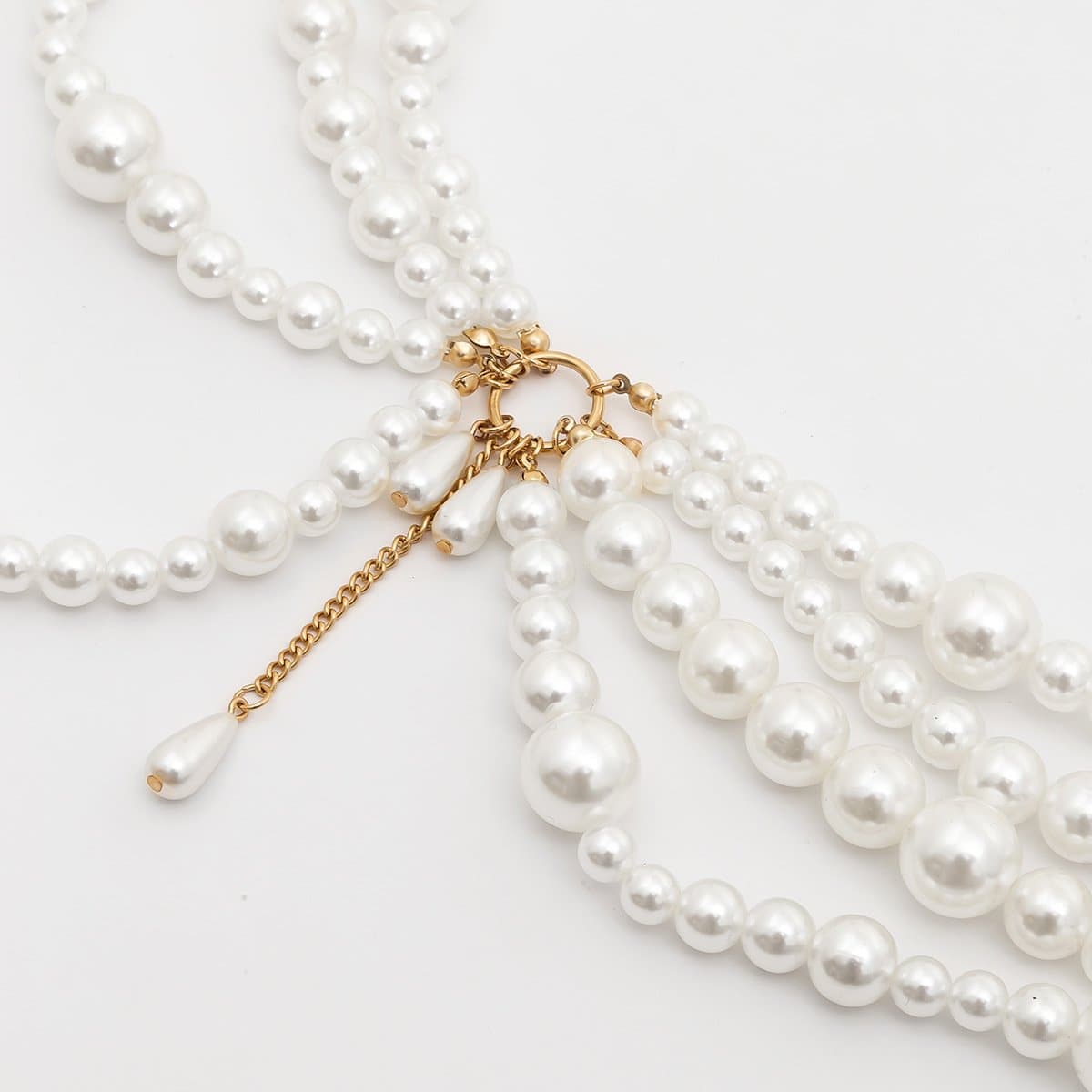 beaded Faux waist o-ring pearl chain