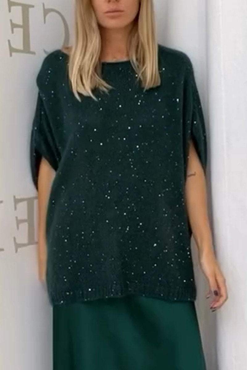 Cosybreezee - Women's Casual Round Neck Sequined Sweater