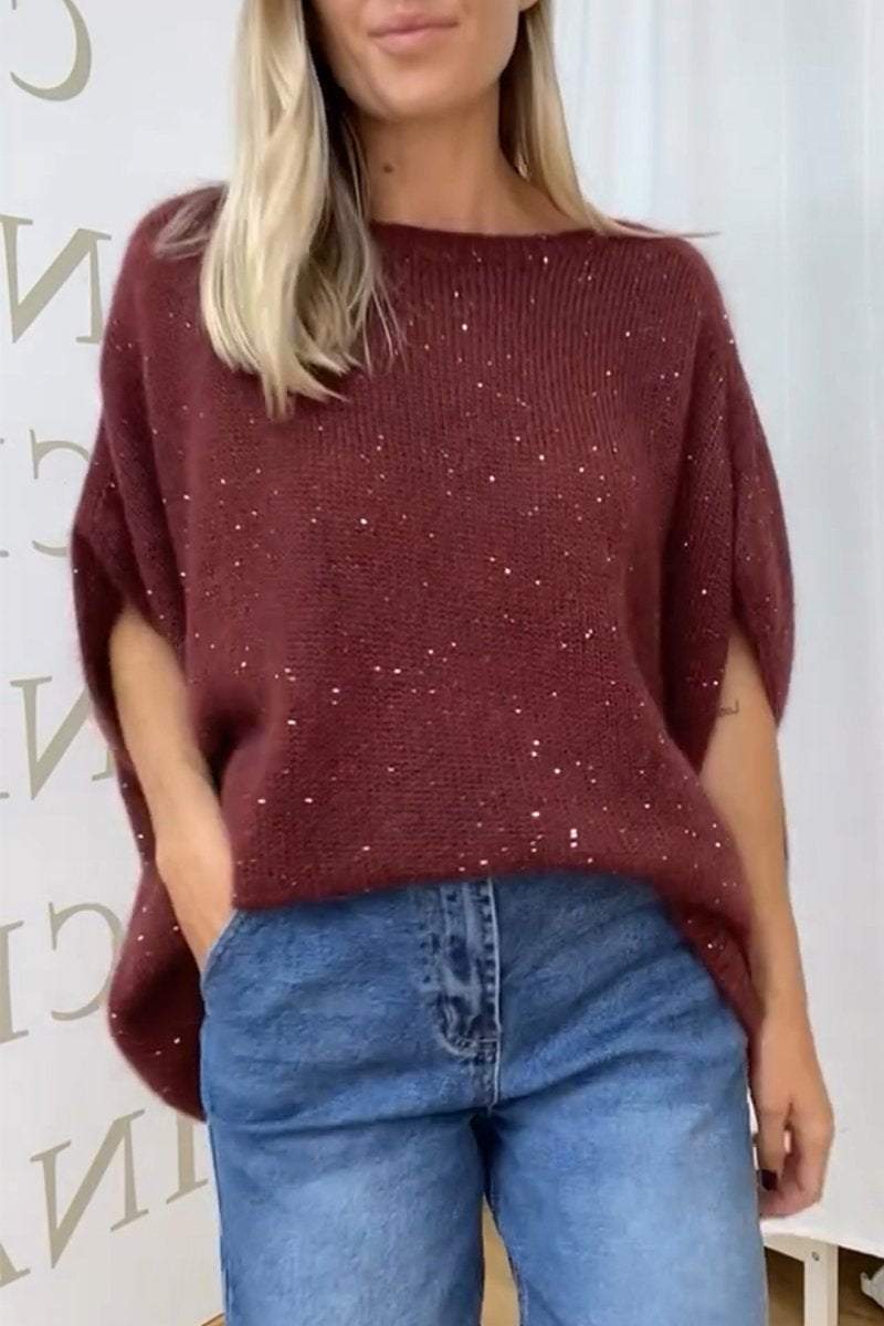 Cosybreezee - Women's Casual Round Neck Sequined Sweater