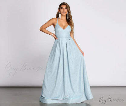 Jules Glitter Stylish Ball Gown LIGHT BLUE / 3