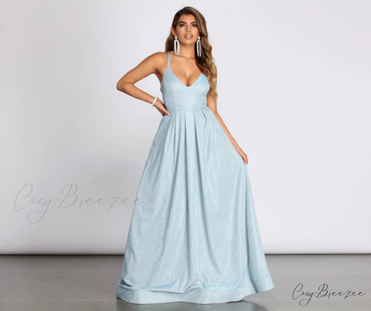 Jules Glitter Stylish Ball Gown LIGHT BLUE / 3