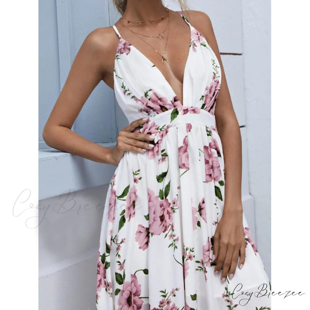 Julian Floral Stylish Chiffon A-Line Dress