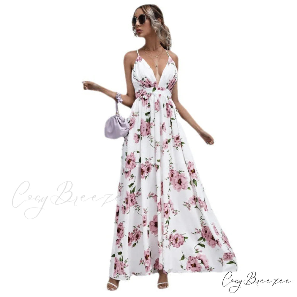 Julian Floral Stylish Chiffon A-Line Dress