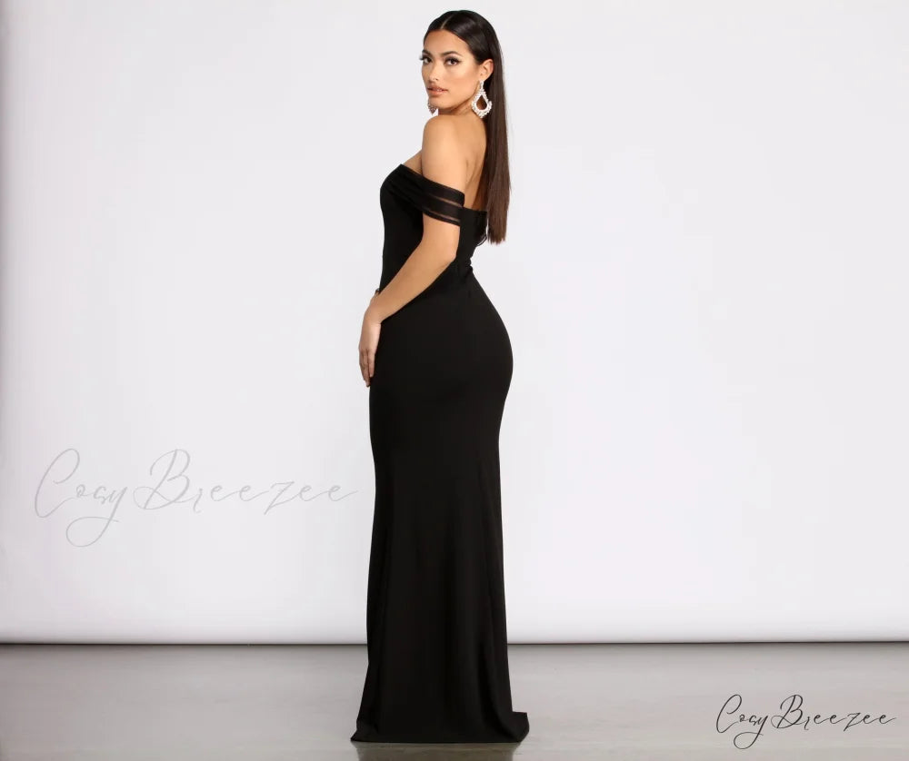 Kalel Off The Charming Shoulder Mermaid Dress
