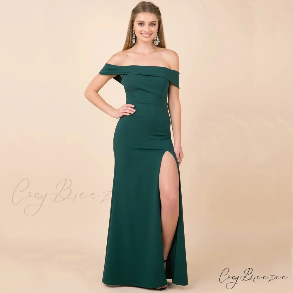 Kate Formal Stylish Crepe Midi Dress Green / S
