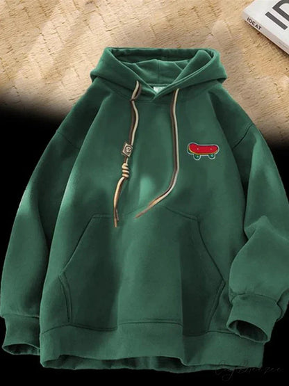 Kawaii Skateboard Graphic Cotton Fleece Hoodie Green / M(40-45KG) hoodies-241228