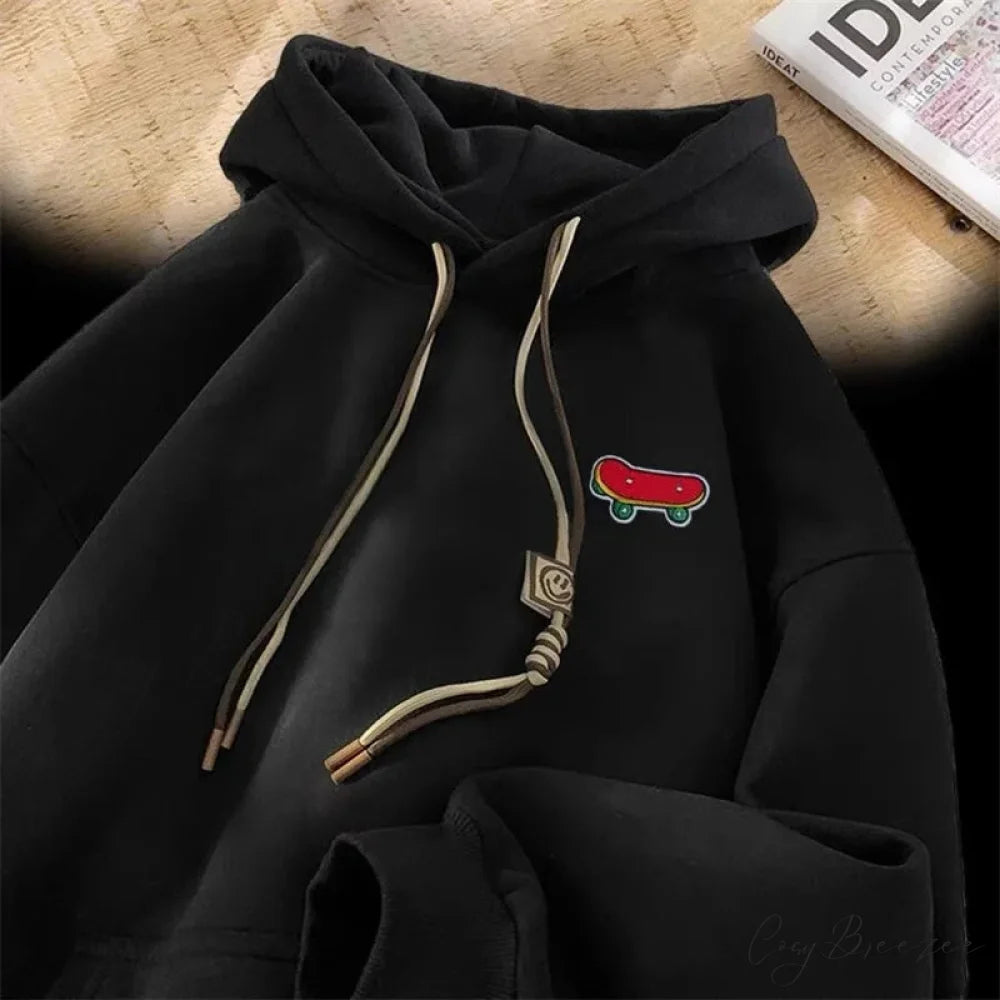 Kawaii Skateboard Graphic Cotton Fleece Hoodie hoodies-241228