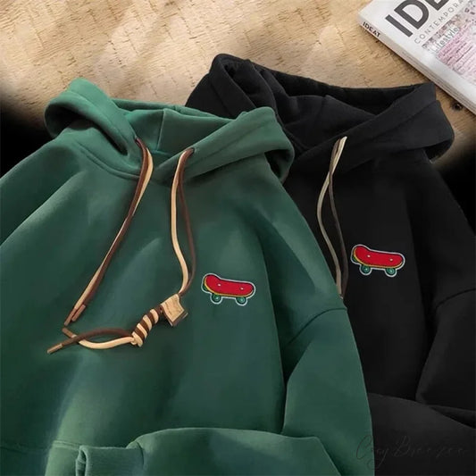 Kawaii Skateboard Graphic Cotton Fleece Hoodie hoodies-241228