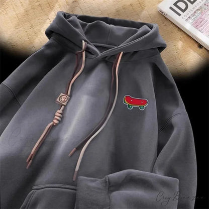 Kawaii Skateboard Graphic Cotton Fleece Hoodie hoodies-241228