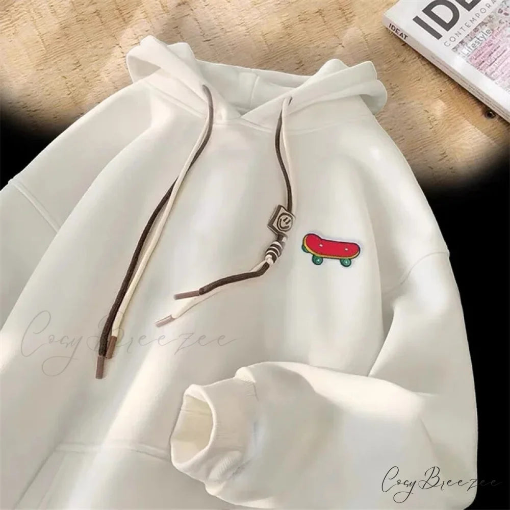 Kawaii Skateboard Graphic Cotton Fleece Hoodie hoodies-241228