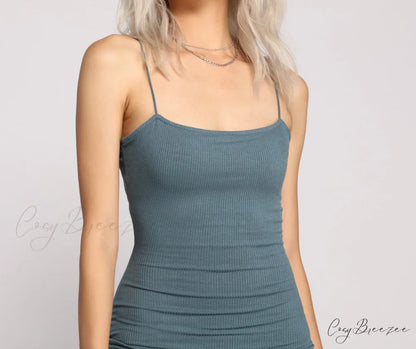 Keep It Basic Charming Ribbed Mini Dress