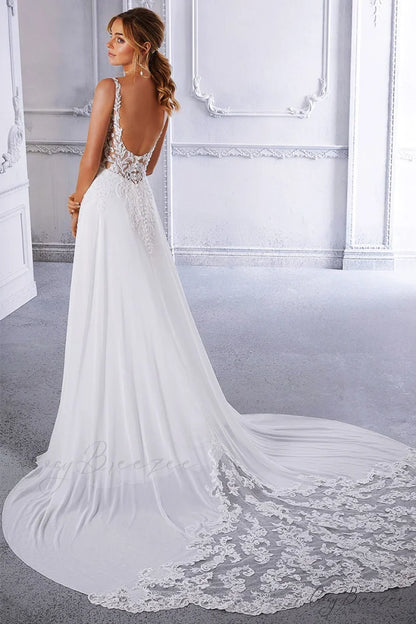 Kelsey Chiffon & Trendy Lace Wedding Dress