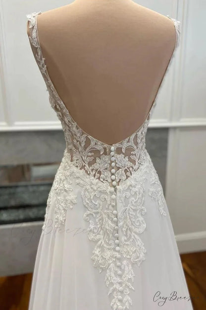 Kelsey Chiffon & Trendy Lace Wedding Dress