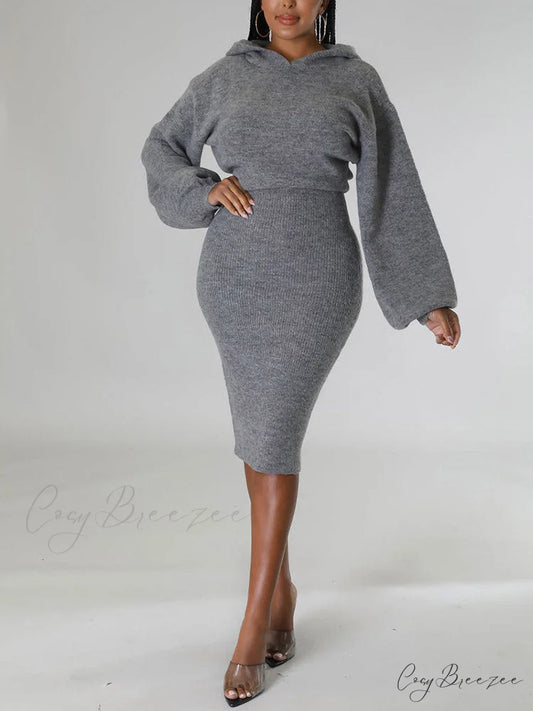 Knit Charming Mini Dress Grey / L