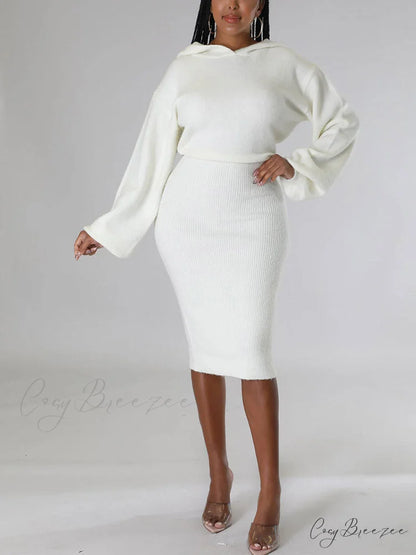Knit Charming Mini Dress White / L