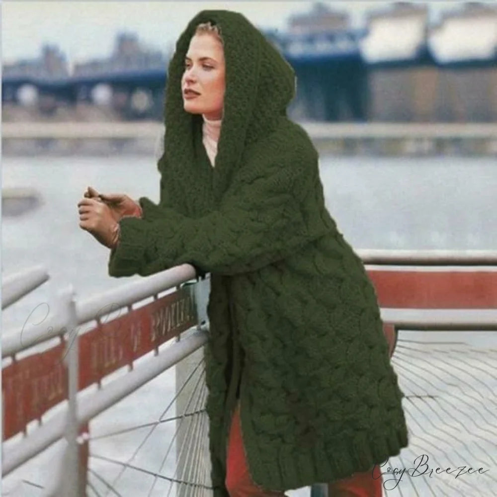 Knitted Elegant Cardigan Green / S